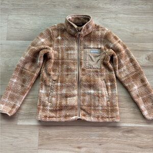 Columbia Women’s Small Sherpa Fleece Jacket Tan Full Zip